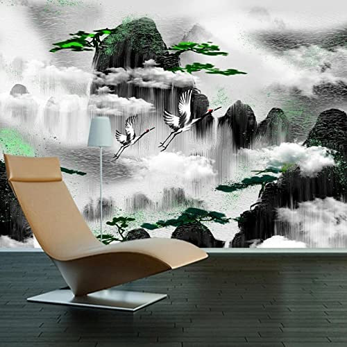 FRTMWallpaper Papier Peint Autocollant Murale 3D Montagnes Fumée Paysage 200X100Cm Papier Peint Photo 3D Enfants Chambre 3D Murale Pvc Autocollant Wall Art Garçon Fille Chambre Affiche Murale