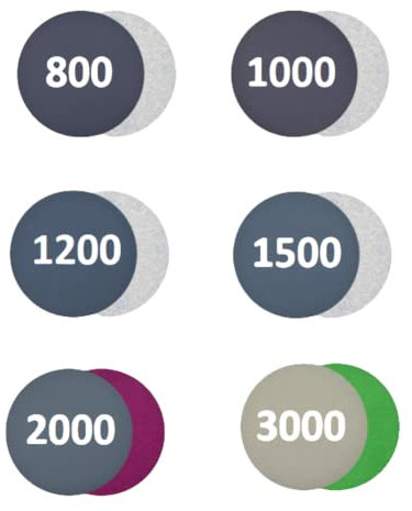 30 Stück 75 mm Schleifscheiben Pad Exzenterschleifer Polierpad Haken & Schlaufe Nass/Trocken 800 1000 1200 1500 2000 3000 Schleifscheiben