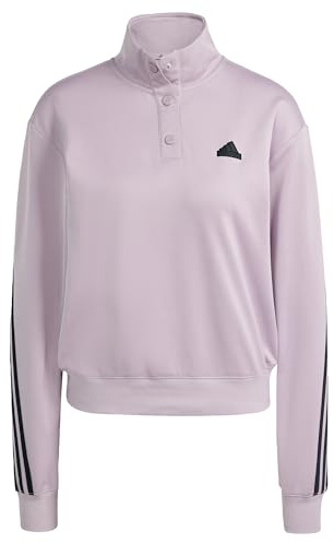 Adidas Mujer Iconic Wrapping 3-Stripes Snap Track Jacket, preloved Fig/Black, XS