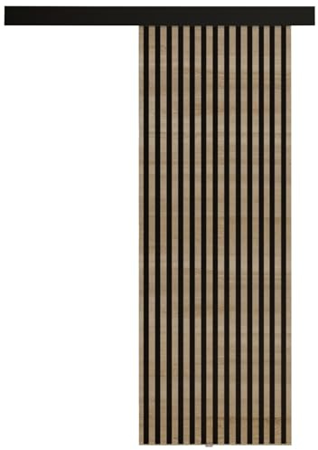 KIER FURNITURE Schiebetür Komplettset BELMO 70 - Innentüren Komplettset - Wohnzimmer Schiebetür - Modern Schiebetüren - Sliding Door - Tür Sonoma Eiche 76 x 205 x 1,6 cm