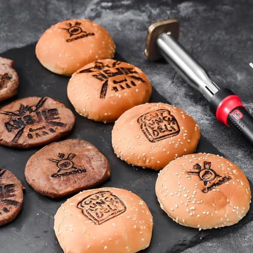 TPFOON Benutzerdefinierte Steak Brötchen Branding Eisen Stempel, Branding Eisen Für Fleisch, Branding Eisen Für Burger Brot, Logo Branding Eisen Für Lebensmittel, Bäckerei BBQ Branding Eisen