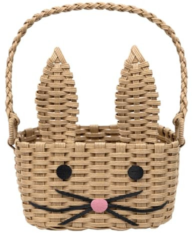 Talking Tables Bunny Easter Basket - 1 Bunny Shaped Egg Basket for Kids - Recycled Paper Eco Friendly - Suitable for Boys & Girls - Perfect for Easter Egg Hunt & Toy Storage - 17x25cm