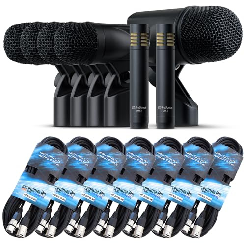 PreSonus DM-7 Mikrofon-Set für Schlagzeug Drum-Mikrofonset + keepdrum 7X XLR-Kabel