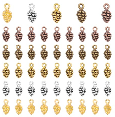 UNICRAFTALE Kleine Tannenzapfen Anhänger Tibetischer Stil Tannenzapfen Anhänger Weihnachtsanhänger Perlenanhänger Herbsternte Armband Charm Für DIY Bastelarbeiten Schmuckherstellung