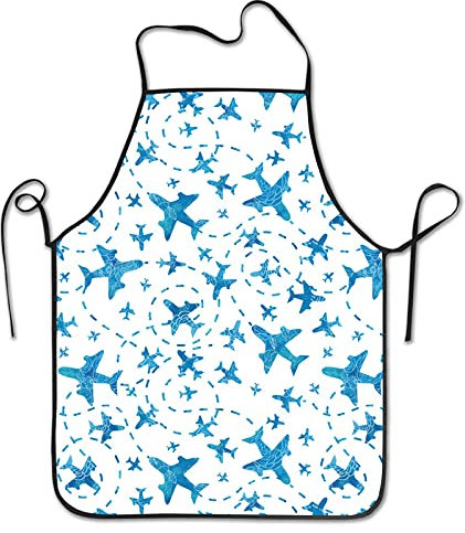 Personalisiert Malschürze Flugzeuge Latzschürze Unisex Grillschürze Weich Schürzen Für Bäcker Damen