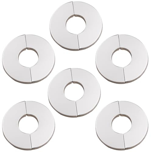 AYVRUOP Rosace Robinet Mitigeur Douche,6 Pièces Rosace Mitigeur Douche,Rosace Radiateur,24mm, Couvercle De Tuyau En Acier Inoxydable,Colliers De Tuyau Fendus En Deux Pièces