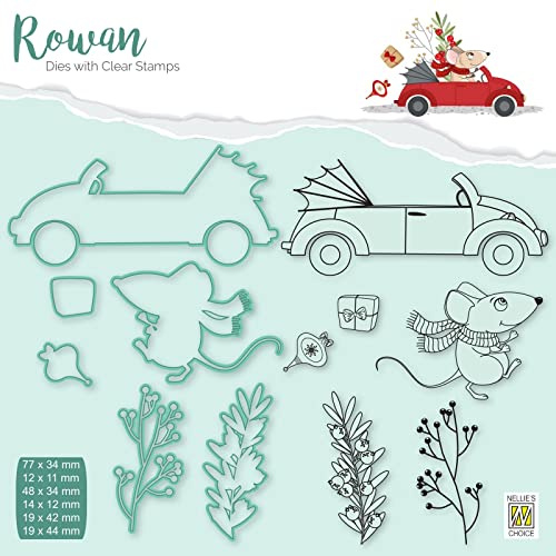 Nellie's Choice Stanzschablone und Silikonenstempel - Tiere Cutting Die - Weihnachten - Stanzform für Karten Basteln - Bastel Zubehör für Scrapbooking und DIY - Scrapbook Zubehör