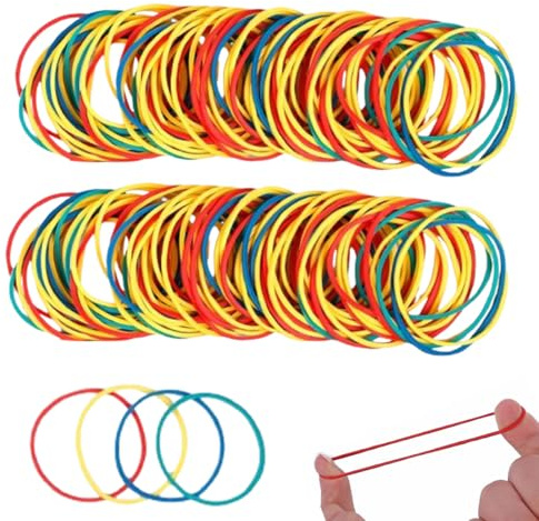 XOXVURI 330 Stück Gummibänder Bunte Gummiringe Gummis Natürliche Haushaltsgummis Gemischt Dickes Gummiband Für Arbeit Büro Küchen Bankpapier Rechnungen 50Mm