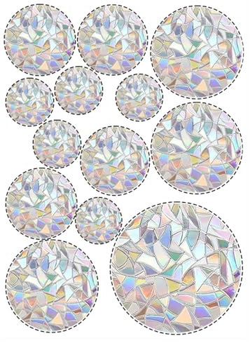 39 piezas de pegatinas de prisma para ventana – vinilo translucido para ventanas, protección para aves con pegatinas anti-colisión, decoración de vinilos para cristales en puertas y ventanas.