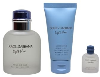 Dolce & Gabbana Light Blue Pour Homme Eau de Toilette 75ml Gift Set (Contains 75ml EDT, 50ml Shower Gel and Miniature)