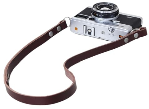 BOWMAN Leather Camera Strap Dual Purpose Neck & Wrist Strap Fixed Length Minimal Handmade Shoulder Strap for Fujifilm Sony Nikon Canon Leica (Chestnut, Short (70cm / 27))