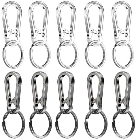 10 Stück Karabiner Schlüsselanhänger – Robuste Karabinerhaken für Schlüssel, Taschen, Rucksäcke, Camping und Outdoor, Vielseitig und Praktisch