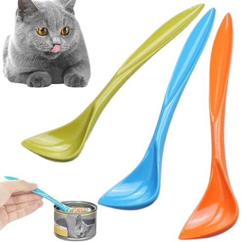 Long Handle Dog Food Scoop - pet Food Scoop with Special Curved Design，cat Spoon, for Feeding Wet and Dry Food to Cats and Dogs,Dog Food Fork (3)