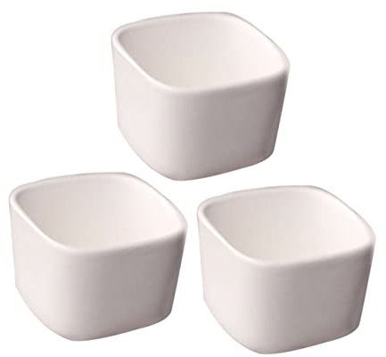 CAXUSD 3stücke Teiliges Mini-blumentopf-Set Weiß Aus Keramik Quadratisch Glatte Oberfläche Für Sukkulenten Zimmerpflanzen Hochzeitstischdekoration Und Pflanzenanzucht