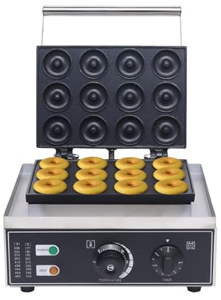 ARPITUYN Mini Donut Maker Machine, 12 Grid Donut Machine Commercial/Domestic Doughnut Baker Machine, Electric Waffle Donut Maker Machine 12 Count, Non-stick Mini Doughnut Maker for Home