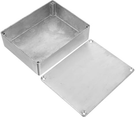 Aluminiumgehäuse für Gitarreneffekte, Stompbox für Zuhause und Live | Silber, Schlichtes Design, für Gitarren Effektpedal, Robuste Box, Instrumentenzubehör