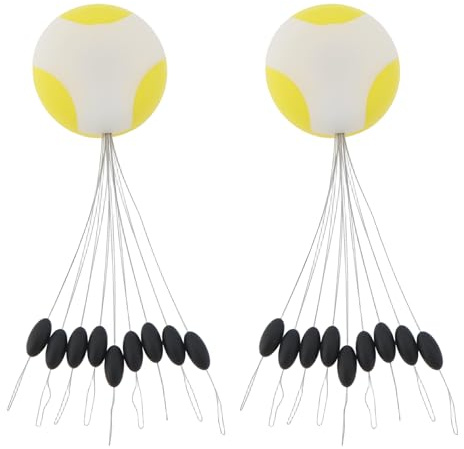 OTOTEC 2Pcs Linie Stopper Float Stoppt Köder Space Bean Angeln Getriebe für 0,8-2 1,5-3,5 3,0-5,0mm Draht Durchmesser