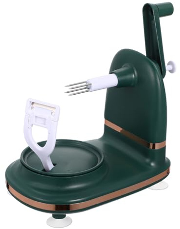 BAZEITFLOW Pelador Manual de Frutas Multifunción Acero Inoxidable y Abs Base Antideslizante para Manzanas y para Cocina y Restaurantes