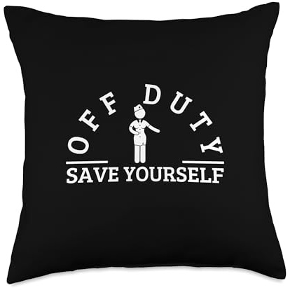 Off Duty Save Yourself Sarcastic Cabin Crew Flight Attendant Throw Pillow