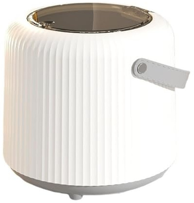 LiQENT-149 poubelle de cuisine Petite poubelle de bureau avec couvercle type presse, corbeille à papier ronde seau intérieur et poignée for table basse, nuit, dessus meuble-lavabo(Blanc)