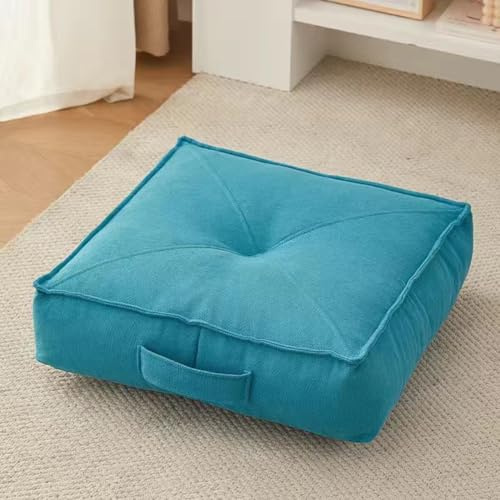 Extra tjock 15 cm Bo Cush 100 % bomull sittdyna för fåtölj kontor bil rullstol fyrkantig blå 50 x 50 cm idealisk för äldre och postoperativ komfort