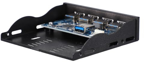 ibasenice Panneau Avant Souple Baie de Lecteur de Disquettes USB 3.0 3,5 Pouces en Acier Inoxydable Noir, Interface USB Frontale pour Ordinateur de Bureau