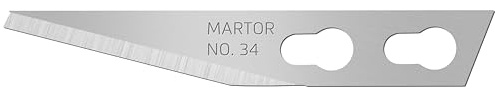 MARTOR 100x Ersatzklinge Grafikklinge, Entgrater, Ersatz-Skalpellklingen | 5,7 mm, Bastelmesser, 1-fach nutzbar, Doppel-Facette, für GRAFIX 501, TRIMMEX CUTTOGRAF & SIMPLASTO, No. 34.65