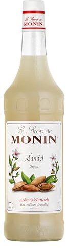 MONIN Sirup Mandel 1,0 l | geschmacksintensiver Mandelsirup für Kaffee, Latte, Cocktails und Desserts - hochwertige Rezeptur für vielseitigen Genuss