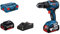Bosch Professional 18V System GSB 18V-55 - Taladro percutor a batería (Brushless, 55 Nm, 2 baterías x 4.0 Ah, en L-BOXX)