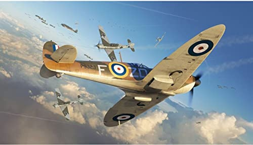 Airfix modellset – A05126A Supermarine Spitfire Mk.Ia modellbyggsats – plastmodell plankit för vuxna och barn 8+, setet innehåller granar och dekaler – skala 1:48