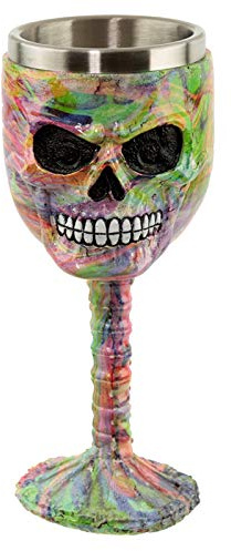 Puckator Decorative Chalice Skull Rainbow Marble Effect