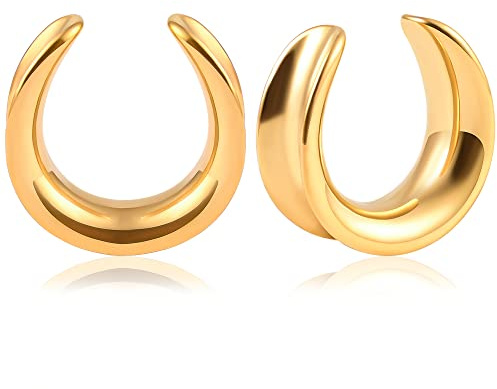 Vankula Ohr Tunnel 1 Paar Saddles Flesh Plugs Edelstahl für männer damen Ohrpiercing Schmuck 6mm bis 25mm