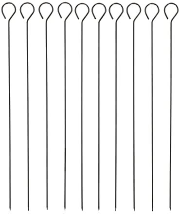 Esschert Design Set di spiedi per barbecue in metallo, 10 pezzi, barbecue, verdure, carne, pesce
