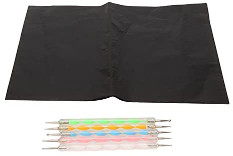 25 Stück Schwarzes A4-Transferpapier, Kohlepapier Zum Durchpausen, Schwarzes Graphit-Transferpapier Mit 5 Nachzeichnungsstiften, Durchpausen-Künstlerpapier Für Holzverbrennungstransfer, Holz-Leinwand-