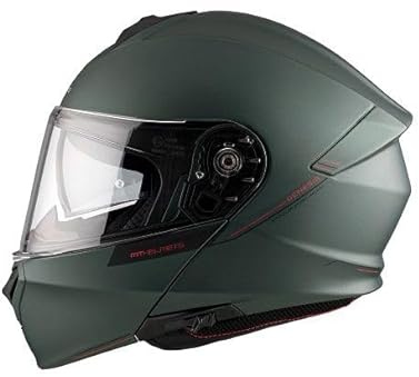 MT Casco Moto Modular FU935SV Genesis SV Solido A6 Verde Mate Talla XXL con Gafa Solar