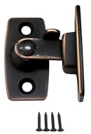 QCAA Heavy Forged Solid Brass Door Latch, 90 Degree Right Angle Door Latch Buckle for Doors & Windows, Small, 1.75, Aged Classic Bronze, 1 Pack, Made in Taiwan