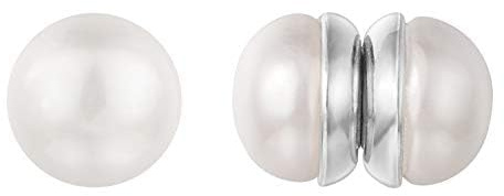 Vogem Magnet Ohrringe Damen 10mm Perlen Magnetische Ohrringe Ohne Ohrlöcher Perle Ohrclips Weißgold Plattiert Modeschmuck