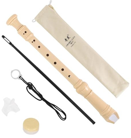 Blockflöte, 8-Loch Holzblockflöte, Sopranblockflöte Deutsche Griffweise, Soprano Recorder C Dur, Flöte Kinder Holz Anfänger, C Sopran Blockflöte Deutsche Griffweise, Mit Putzstock, Abnehmbar
