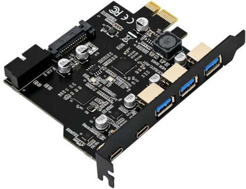 PCIe zu USB 3.2 Gen 2 Karte, 20 Gbit/s 3 Typ A 2 Typ C Erweiterungskarte für OS X