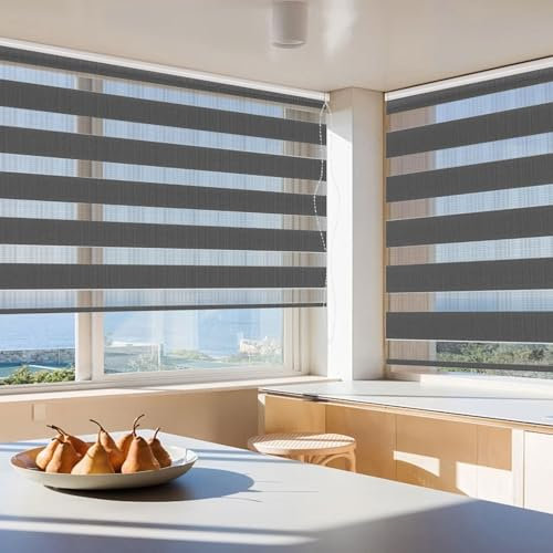 Verdunkelungsrollo Klemmfix 40 x 180 cm Hitzeschutz Energiesparend Sonnenschutz Verdunkelungsrollo Inkl. Montagematerial für Fenster Und Tür, Dunkelgrau