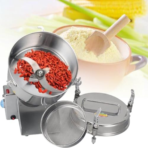 MhWrughts Stainless Steel Grain Grinder, Coffee Bean Crusher, 270° Swing Type Home Electric Food Nutrimill for Food Grade,2000g