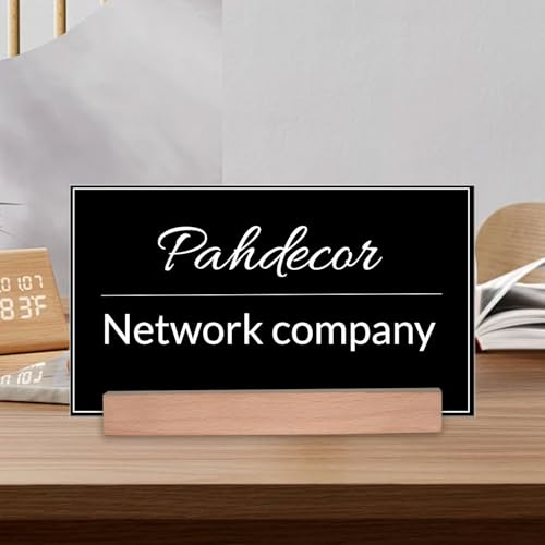 Pahdecor Schreibtisch-Namensschild, personalisierbar, beleuchtet, schwarz, Acryl, graviert, Namensschilder für Schreibtisch und Türschilder, Bürodekoration, Namensschild, neuer Job, Lehrer, Geschenk