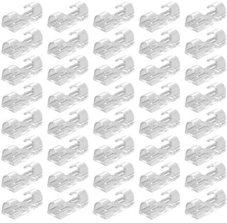 zalati 40er-Pack Selbstklebender Kabel-Organizer, USB-Kabelklemme für 4–6 mm Kabelmanagementsystem für TV, Ladegerät, Audio, Tisch, Auto, Büro und Zuhause (transparent)