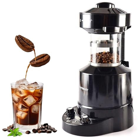 Smart Home Coffee Bean Roaster, Automatic Air Coffee Roasting Machine with Timer, Digital Display, Adjustable Wind Speed, Cold/Hot Air Adjustment, for Cafe Shop Restaurant Home Office