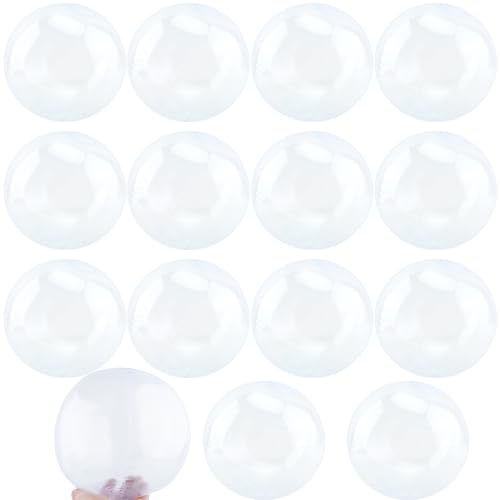 16 Pcs 6 Inch Inflatable Clear Beach Ball DIY Mini Swimming Pool Balls Blow Up Transparent Beach Ball for Summer Beach Pool Play Toys Party Supplies