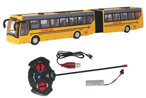 SUPYINI RC-skolbuss-leksak i skala 1:32, fjärrstyrd buss, pedagogisk teknik, med framåt, bakåt, vänster- och högerrörelse, tillverkad av ABS-material, för