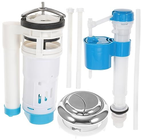 HYTROVE 1set Dual Flush Toilet Repair Kit Complete Cistern Replacement Fill Valve Valve and Button Material for Easy Installation and Use