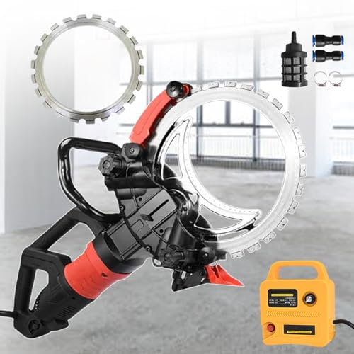 ZHJOPP Professional Concrete Ring Saw, Corded Wall Groove Cutter with Dust-free Cutting Function, Cutting Depth 29 Cm, Suitable for Marble, Tiles, Construction Sites