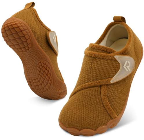 relxfeet Men's Slippers Wide Width Adjustable Orthopedic Diabetic House Shoes for Neuropathy Swollen Feet Relief Non-Slip Rubber Sole Indoor Outdoor (Brown, Size 11)
