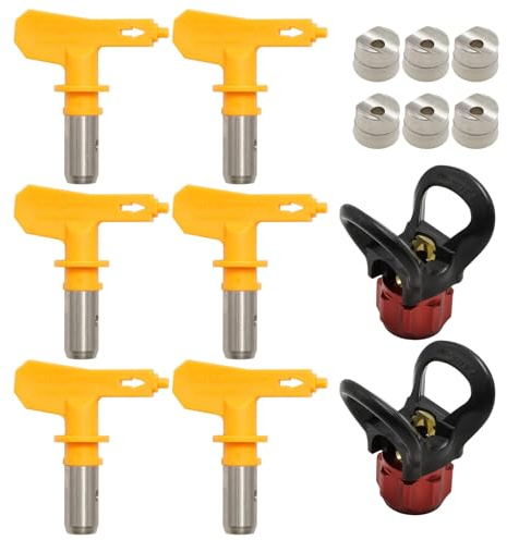Hoypeyfiy 14 PCS Reversible Airless Paint Sprayer Nozzle Tips Kit, Airless Spray Paint Gun Nozzle, Suitable for Household Construction Furniture Fencing